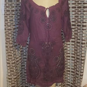 JOHNNY WAS  EMBROIDERED  3J WORKSHOP MINI DRESS